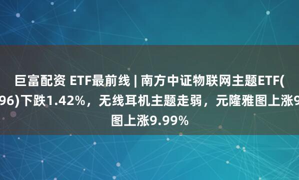 巨富配资 ETF最前线 | 南方中证物联网主题ETF(159896)下跌1.42%，无线耳机主题走弱，元隆雅图上涨9.99%
